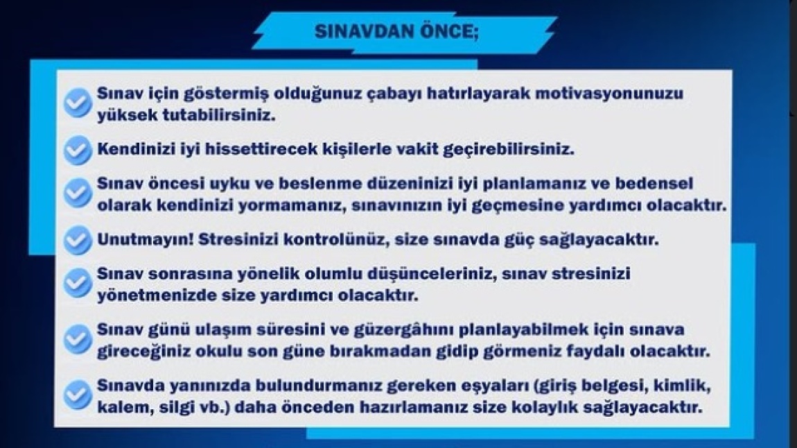 LGS SINAVINDA DİKKAT EDİLECEK HUSUSLAR
